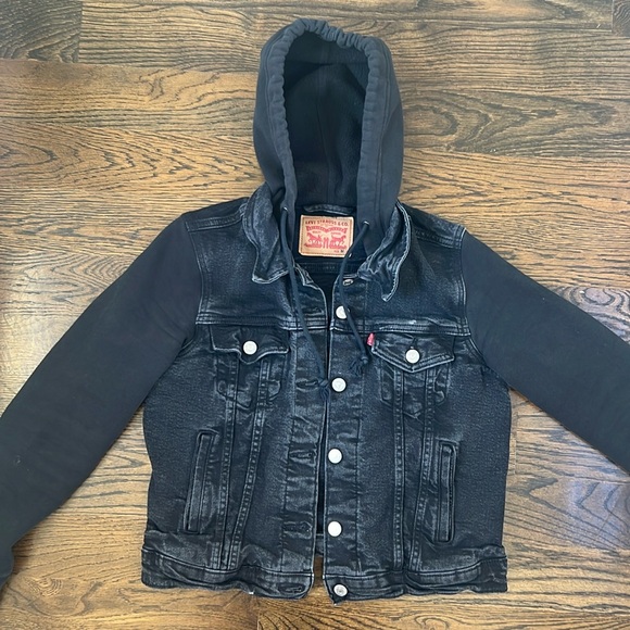 Levi's Jackets & Blazers - Levi's Black Jean Jacket with Hood